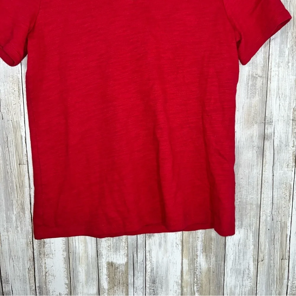 Talbots Vibrant Red V-Neck Tee - Picture 3 of 4